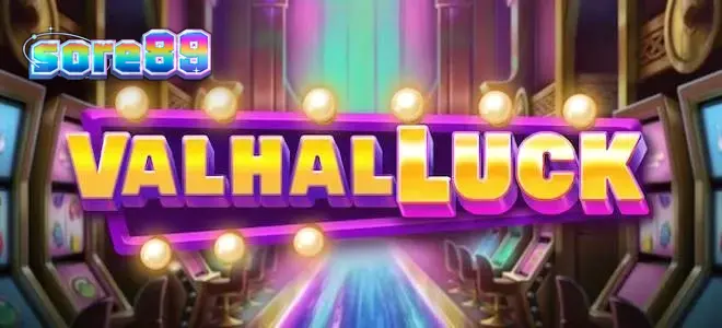 Tampilan visual permainan slot ValhalLuck dengan tema mitologi Nordik yang ceria